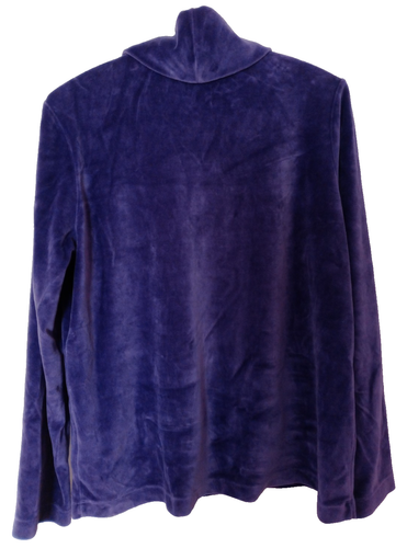 Woman's Lands End purple velour long Sleeved cowl neck top Medium 10-12 regular - Picture 4 of 4