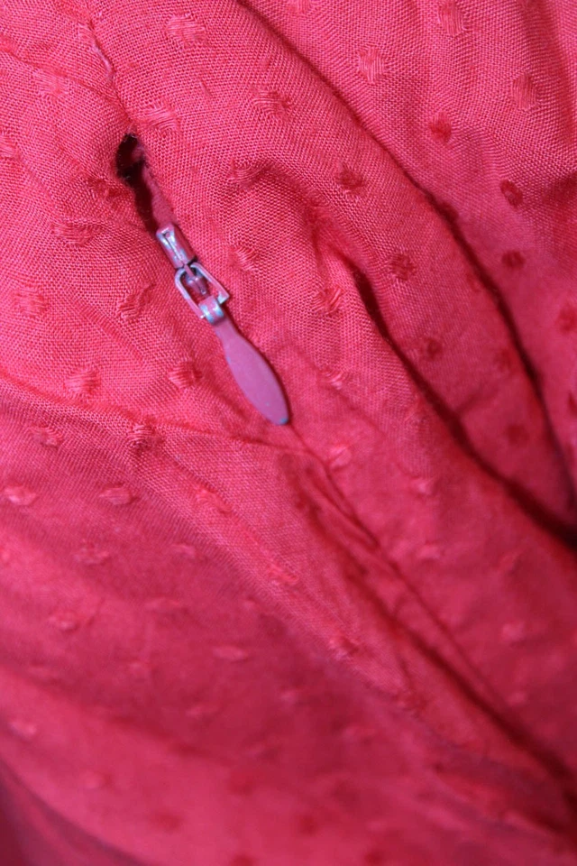 Tularosa женщин пятнистый вышитый собранными в Рюш v-образным вырезом длинным рукавом платье красный размер L - Изображение 4 из 4