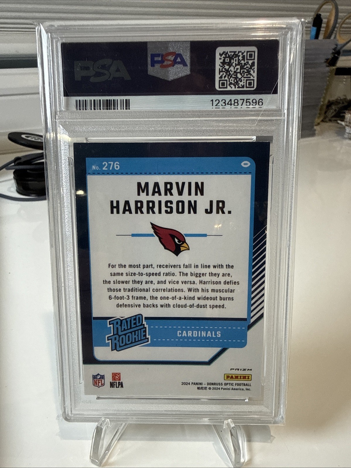 2024 Donruss Optic Marvin Harrison Jr. RC PSA 10 HOLO 🔥🔥🔥💵💵 view 2