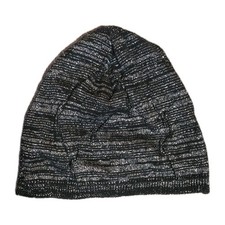 New Women's M/L Sparkly Black And Silver Acrylic Winter Beanie Hat