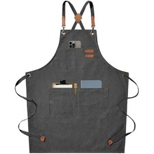 Unisex Canvas Kitchen Apron for Chef Grill Restaurant Caf Bar Work Uniform Use