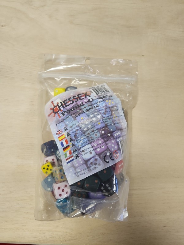 Chessex Pound-O-d6's Assorted Six-Sided Dice 1 LB CHX 001d6 - New / Sealed