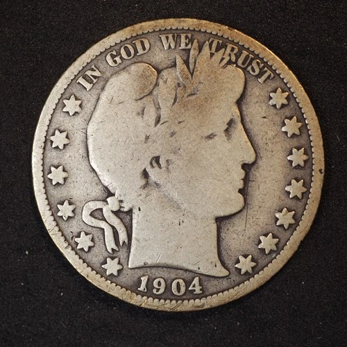 1904 **O** BARBER SILVER HALF DOLLAR ***NICE COIN!***  FREE SHIPPING! C1920