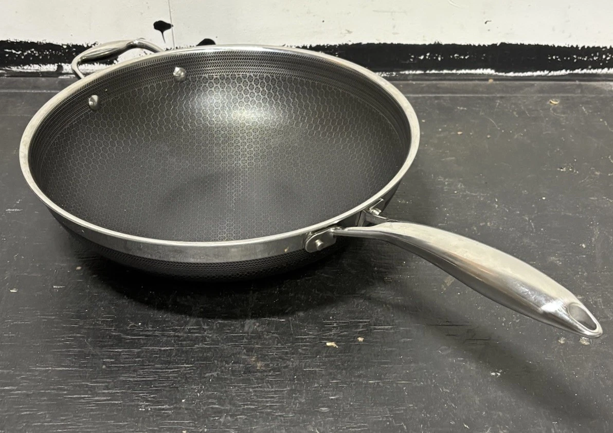 Hexclad 12 Inch Hybrid Stainless Steel Wok Nonstick No Lid