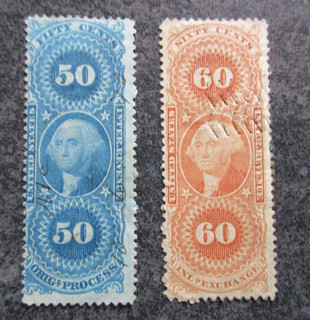 USA ETATS UNIS timbres fiscaux lot ND43 44