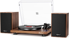 Bluetooth Turntable Hifi System with 36 Watt Bookshelf Speakers, Patend Designed