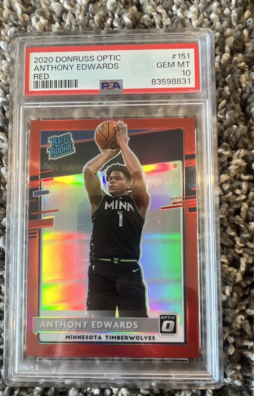 2020-21 Panini Donruss Optic - Rated Rookie Anthony Edwards #151 Red Prizm /99