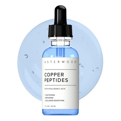 Asterwood Copper Peptides Serum – GHK-Cu Peptide + Hyaluronic Acid – 1 Fl  Oz