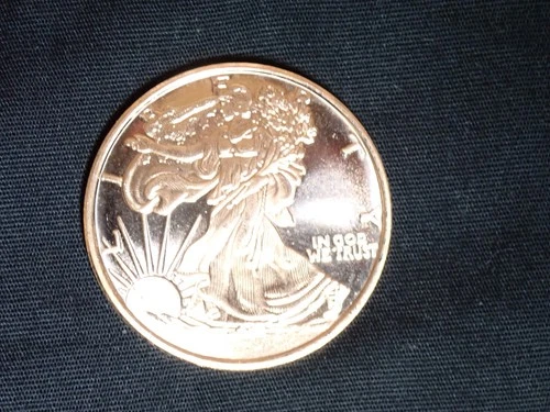 1 oz  Walking Liberty Eagle Round  999 pure fine mint copper coin