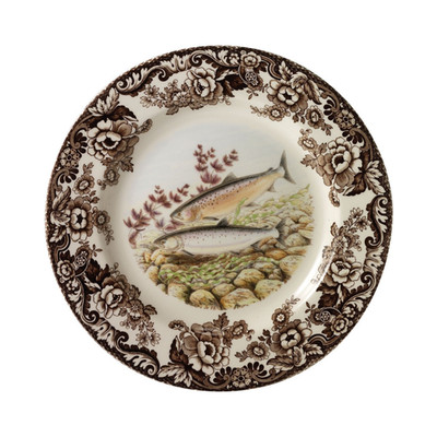 Spode Woodland Collection Salmon Salad Plate 8'' Earthenware