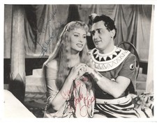 ATTORI ITALIANI SOPHIA LOREN & ALBERTO SORDI, FOTO STUDIO D'EPOCA FIRMATA