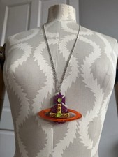 Vivienne Westwood Necklace Perspex Orb Pendant Necklace Multi Coloured Boxed