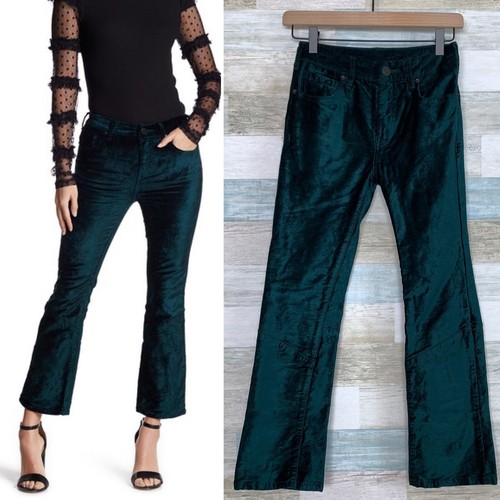 Free People Velvet Cropped Kick Flare 