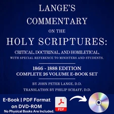 Lange's Commentary on the Holy Scriptures 26 Volume E-Book Set John Peter Lange