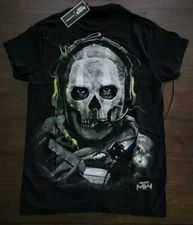NEW Sz S GHOST Primitive Skateboarding Apparel Call Of Duty Collab Tee Black