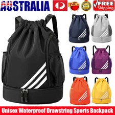 Drawstring Backpack Waterproof Gym Bag Sports Travel School Bag String Rucksack
