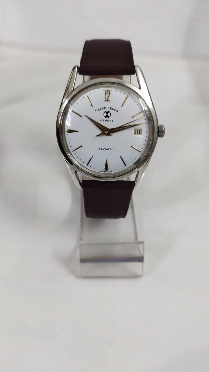 Favre Leuba Geneva Daymatic Men' Watch Swiss Made white Dial 49572