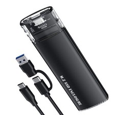 M.2 NVME SATA SSD Enclosure Adapter, 10Gbps USB 3.1 Gen 2 Type C Enclosure fo...