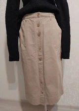 Toast Beige Buttoned Skirt Size 12