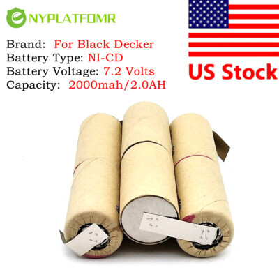 2000mAh for Black Decker 7.2V Ni-CD Battery pack CD vacuum cleaner SV600