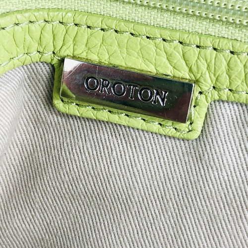 OROTON Green Pebbled Leather Bag Tote Large O Shoulder Bag Oroton Bag Work Bag - Picture 13 of 18