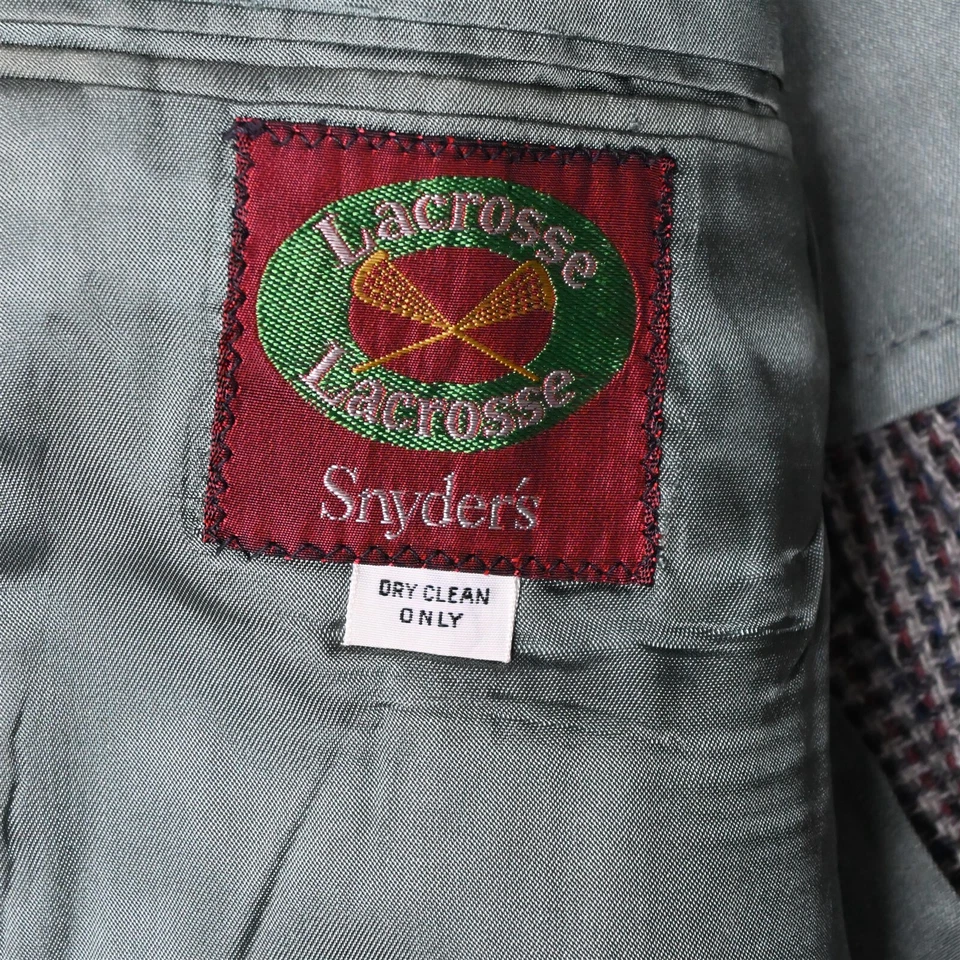 Abrigo Deportivo Blazer De Colección 42L Gris Tejido Manta Tweed 100% Lana Para Hombre Foto 4 de 4