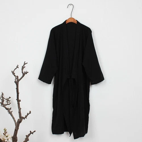 Herren Kimono Yukata Pyjama Baumwolle Japanisch Bademantel Morgenmantel Kleid Nachtwäsche Zuhause - Bild 10 von 23