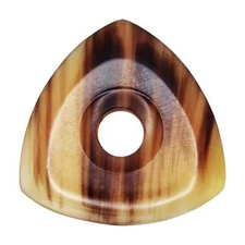 Black And White Buffalo Horn Guitar Pick - 4.0mm 346 W Grip Hole Exotic Plectrum