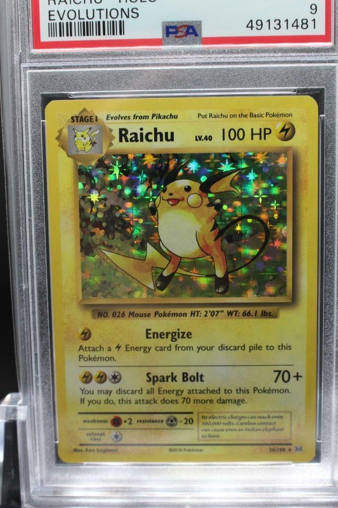 2016 Pokemon XY Evolutions 36/108 Raichu Holo PSA 9 Mint | eBay