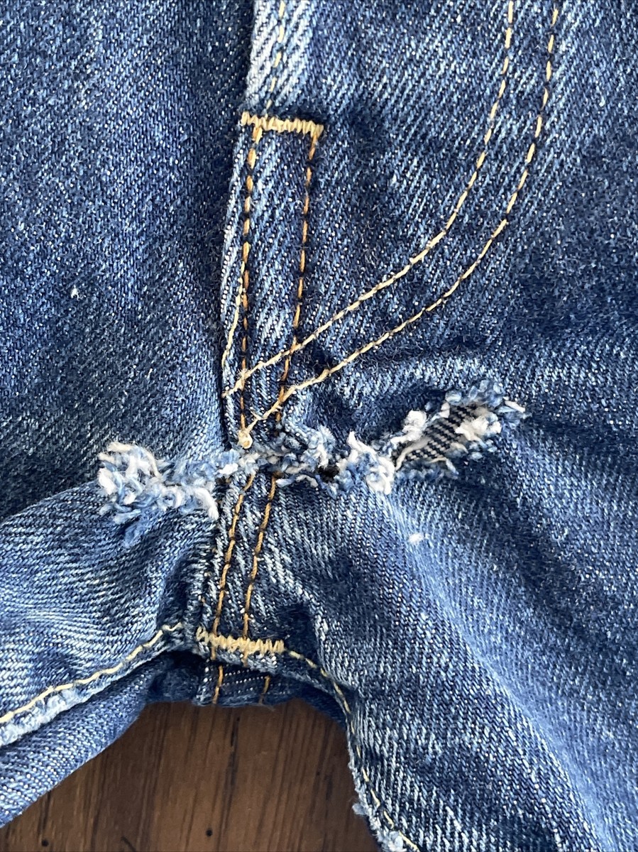Vintage 1960s LEVIS 501XX Big E Redline Selvedge Blue Jeans Vintage 1960s LEVIS 501XX Big E Redline Selvedge Blue Jeans