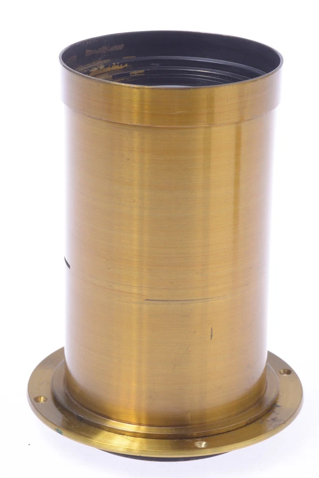 ✅ UNMARKED HERMAGIS? ANTIQUE BRASS LENS ‘210MM’ 8X10” LF CAMERA WATERHOUSE SLOT - Image 4 of 4