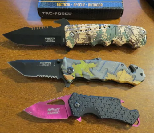 3 Tactical Knives Tac Force / Defender Extreme VGC!