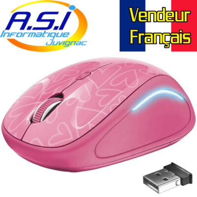 Trust Kabellose Maus Rosa Herz 800-1600 dpi FRANZÖSISCHER HÄNDLER 