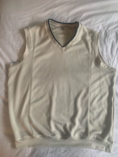 PGA Tour Vest Mens XLarge V Neck Cream Sleeveless Golf