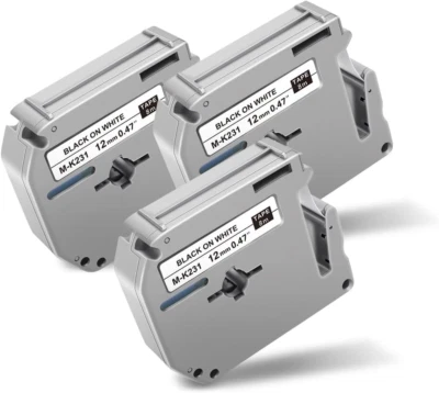OOZMAS Compatible Brother P-Touch M-K231 M-K231s Label Tape 12mm PT-65 70 75 80 M95