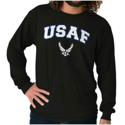 Officially Licensed USAF Arnold Wings Logo Long Sleeve Tshirt for Men or Women