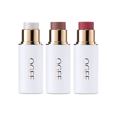 Ogee Face Stick Trio - Contour Stick Makeup Collection - Certified Organic Br...