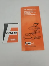 vintage 1982 Fram oil Autolite Bendix brochure with sticker 