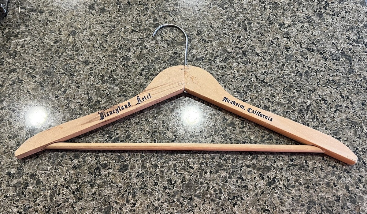 Vintage 1950's Disneyland Hotel Wood Clothes Hanger Anaheim