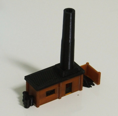 Outland Models Railway Miniature Small Boiler House with Chimney Z Scale 1:220