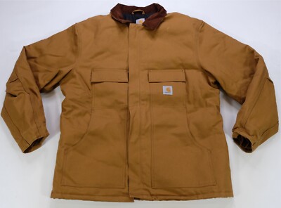 Rare VTG CARHARTT Full Zip Quilt Lined Denim Field Jacket 90s