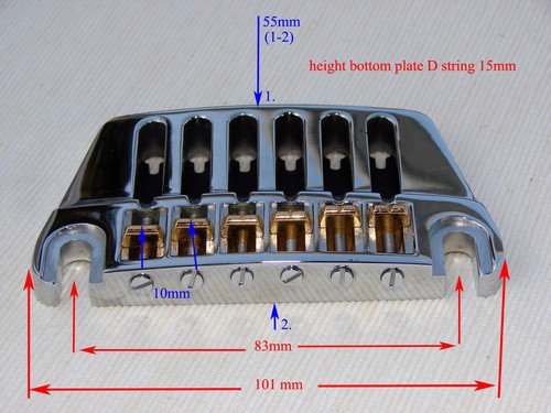 Ovation Steg 12 saitig, chrom mit vergoldeten Saitenhaltern ca. 1980 - Bild 7 von 7