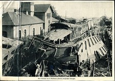 Debris from the express train derailed in M&uuml;hlheim (Baden) newspaper clipping 1911