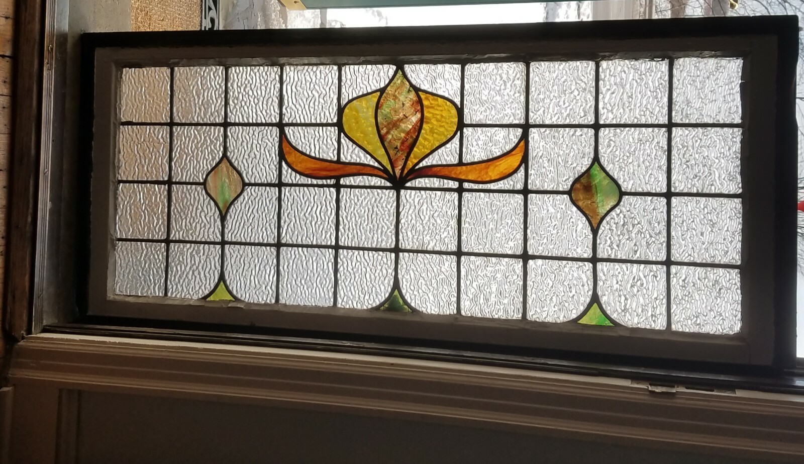 ANTIQUE STAINED LEADED GLASS WINDOW, VICTORIAN MANSION KINGSTON PA