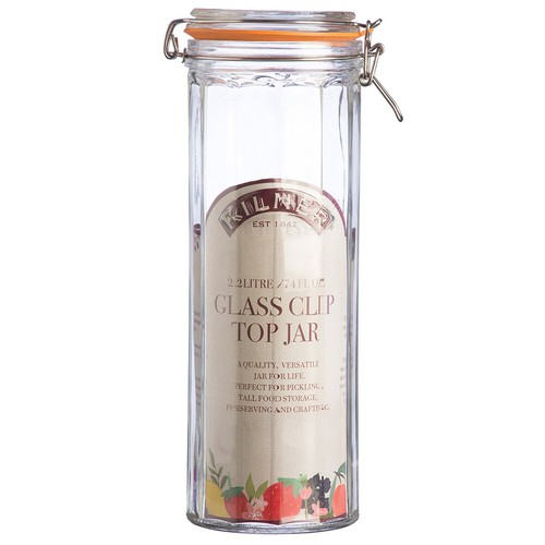 Storage Jar 2.2L Facetted Glass Clip Top Lid Pasta Spaghetti Airtight Container - Picture 4 of 9