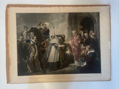 Original ANTIQUE ENGRAVING 1798 Robert Thew R. WESTALL KING HENRY Shakspeare