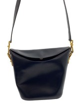 CELINE Shoulder bag Leather BLK From Japan