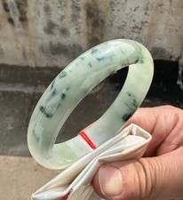 Certified Natural Grade AAA Ice Green Burmese Jade jadeite bracelet bangle 58MM
