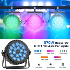 270W 18 LED RGBWA +UV 6 in1 Stage Par Lighting Beam Light DMX for DJ Disco Party
