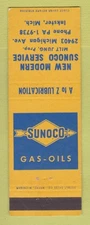 Matchbook Cover - Sunoco oil gas New Modern Service Inkster MI